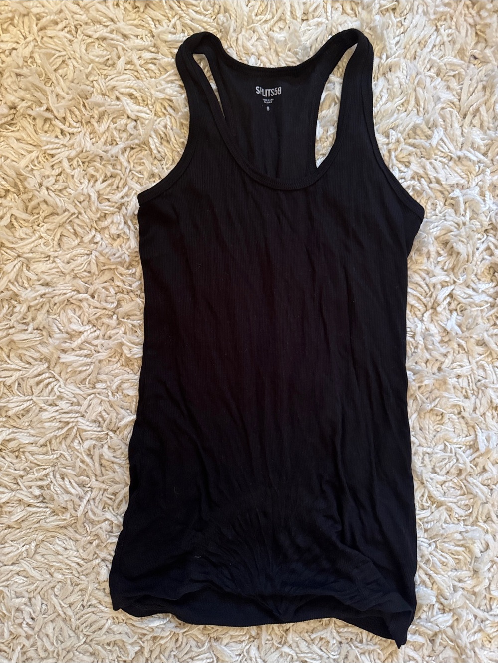 Splits59 Black Ribbed Racerback Tank